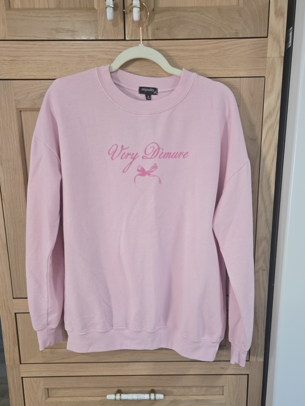 Very Demure Pink Crewneck Sweater